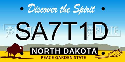 SA7T1D North Dakota License Plate