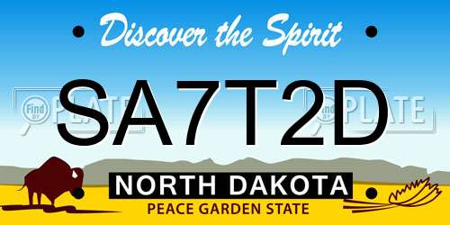 SA7T2D North Dakota License Plate