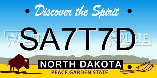 SA7T7D North Dakota License Plate