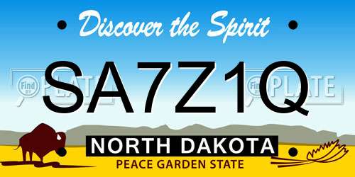 SA7Z1Q North Dakota License Plate