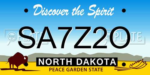 SA7Z2O North Dakota License Plate
