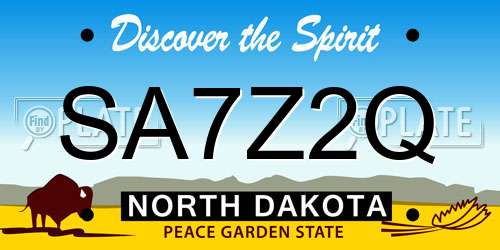 SA7Z2Q North Dakota License Plate