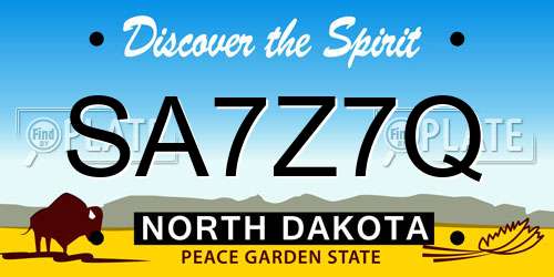 SA7Z7Q North Dakota License Plate