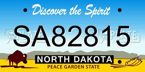 SA82815 North Dakota License Plate