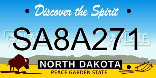 SA8A271 North Dakota License Plate