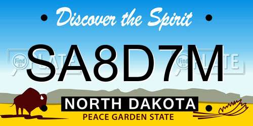 SA8D7M North Dakota License Plate