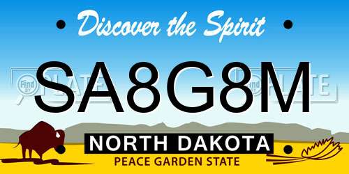 SA8G8M North Dakota License Plate