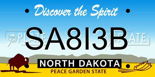 SA8I3B North Dakota License Plate