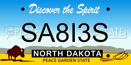 SA8I3S North Dakota License Plate