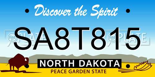 SA8T815 North Dakota License Plate