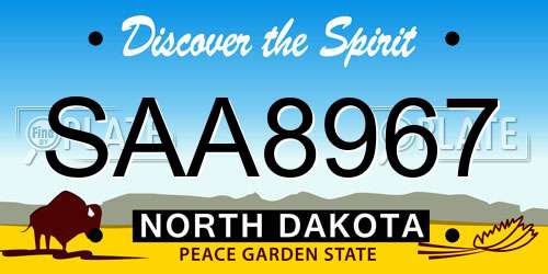 SAA8967 North Dakota License Plate