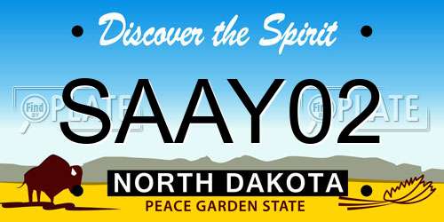 SAAY02 North Dakota License Plate