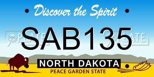 SAB135 North Dakota License Plate