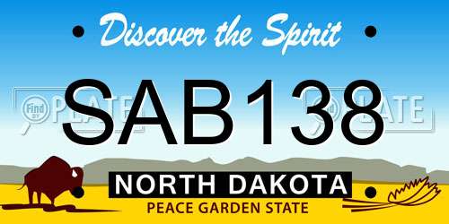 SAB138 North Dakota License Plate