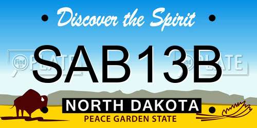 SAB13B North Dakota License Plate