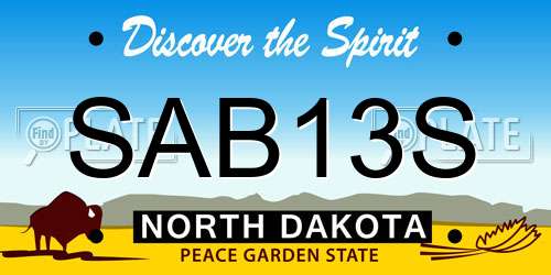 SAB13S North Dakota License Plate