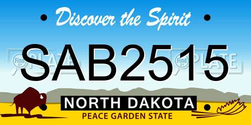 SAB2515 North Dakota License Plate
