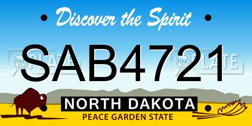 SAB4721 North Dakota License Plate