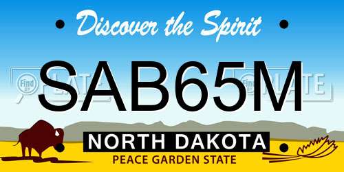 SAB65M North Dakota License Plate