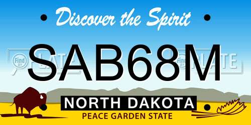 SAB68M North Dakota License Plate