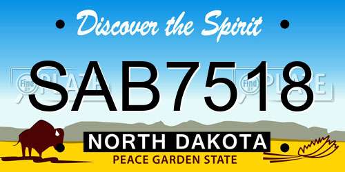 SAB7518 North Dakota License Plate