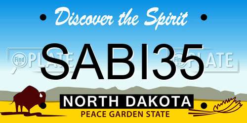 SABI35 North Dakota License Plate