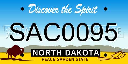 SAC0095 North Dakota License Plate