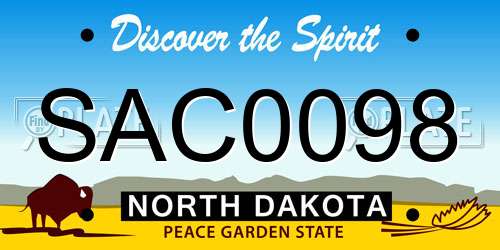 SAC0098 North Dakota License Plate