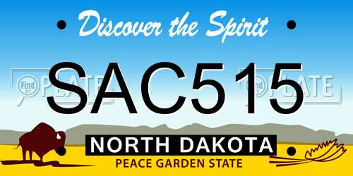 SAC515 North Dakota License Plate