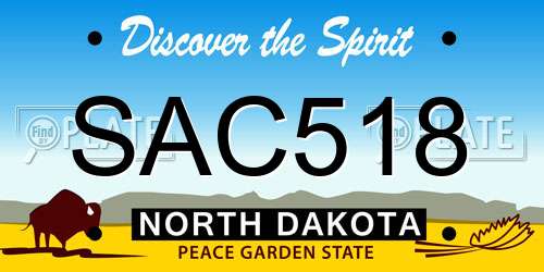 SAC518 North Dakota License Plate