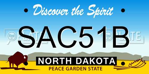 SAC51B North Dakota License Plate