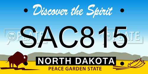 SAC815 North Dakota License Plate
