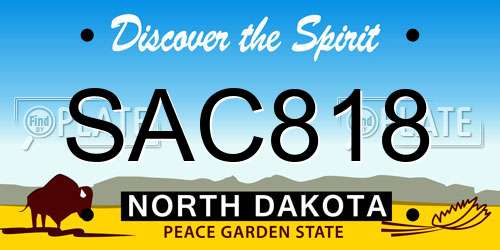 SAC818 North Dakota License Plate