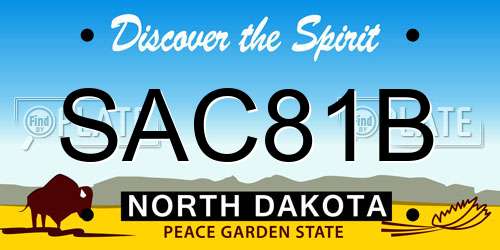 SAC81B North Dakota License Plate