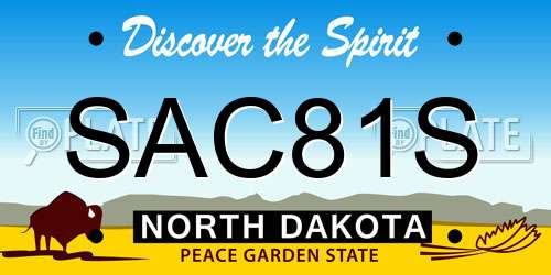 SAC81S North Dakota License Plate