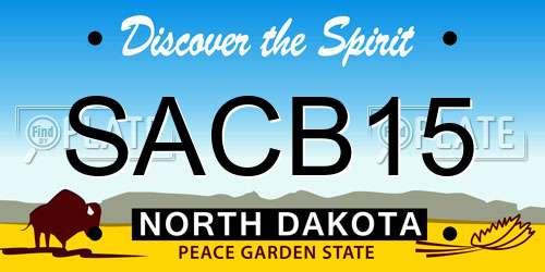 SACB15 North Dakota License Plate