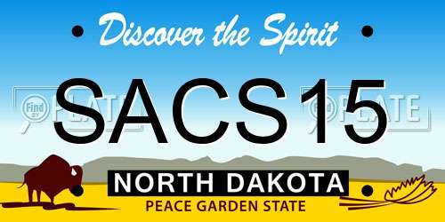SACS15 North Dakota License Plate