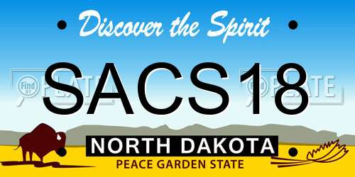 SACS18 North Dakota License Plate