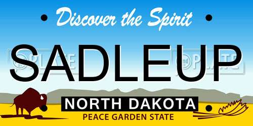 SADLEUP North Dakota License Plate