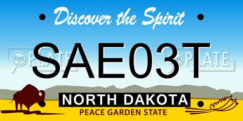 SAE03T North Dakota License Plate