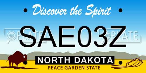 SAE03Z North Dakota License Plate