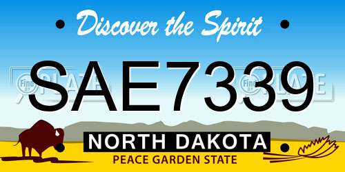 SAE7339 North Dakota License Plate