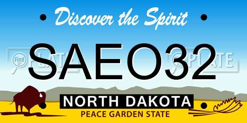SAEO32 North Dakota License Plate