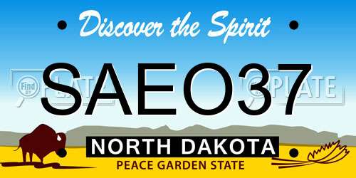 SAEO37 North Dakota License Plate