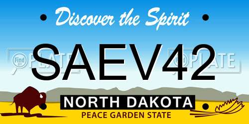 SAEV42 North Dakota License Plate