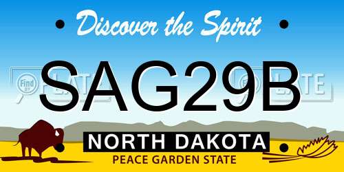 SAG29B North Dakota License Plate