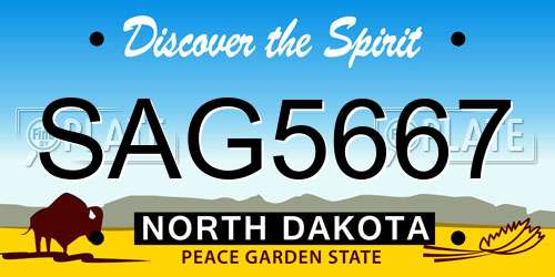 SAG5667 North Dakota License Plate