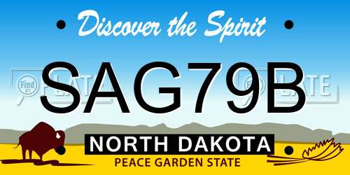 SAG79B North Dakota License Plate