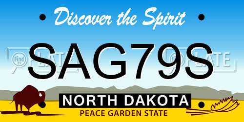 SAG79S North Dakota License Plate
