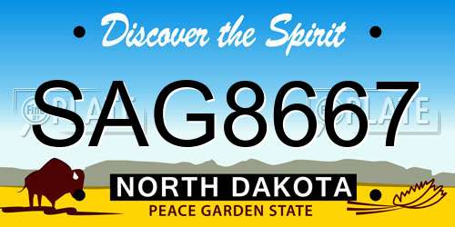 SAG8667 North Dakota License Plate